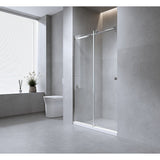 Darrahopens Furniture > Bathroom > Shower Heads & Screens 120cm Frameless Glass Sliding Shower Door with Black Rail and Hardware