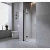 Darrahopens Furniture > Bathroom > Shower Heads & Screens 120cm Wall to Wall Frameless Shower Screen with Nickel Channel and Brass Hinges , Round Handle