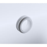 Darrahopens Furniture > Bathroom > Shower Heads & Screens 120cm Wall to Wall Frameless Shower Screen with White Channel and SS Hinges , Round Handle