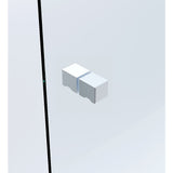 Darrahopens Furniture > Bathroom > Shower Heads & Screens 120cm Wall to Wall Frameless Shower Screen with White Channel and SS Hinges , Square Knob Handle
