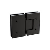 Darrahopens Furniture > Bathroom > Shower Heads & Screens 120x100cm Corner Frameless Shower Screen with Black Channel and Brass Hinges, Square Double Pull Handle