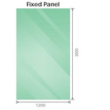 Darrahopens Furniture > Bathroom > Shower Heads & Screens 120x120cm Corner Frameless Shower Screen with White Brackets and SS Hinges, Square Double Pull Handle
