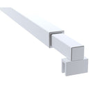 Darrahopens Furniture > Bathroom > Shower Heads & Screens 120x200cm Single Shower Glass Screen with White F-brackets & Square Pole