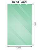 Darrahopens Furniture > Bathroom > Shower Heads & Screens 120x200cm Single Shower Glass Screen with White Wall Channel & Round Pole