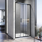 Darrahopens Furniture > Bathroom > Shower Heads & Screens 140-150cm Adjustable Wall to Wall Sliding Glass Shower Door in Black
