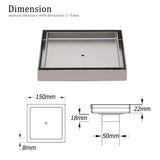 Darrahopens Furniture > Bathroom > Shower Heads & Screens 150x150mm Square Tile Insert Floor Drain Stainless Steel Shower Grate 50mm Waste