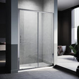 Darrahopens Furniture > Bathroom > Shower Heads & Screens 155-170cm Adjustable Wall to Wall Sliding Glass Shower Door in Chrome