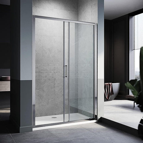 Darrahopens Furniture > Bathroom > Shower Heads & Screens 155-170cm Adjustable Wall to Wall Sliding Glass Shower Door in Chrome