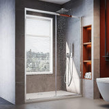 Darrahopens Furniture > Bathroom > Shower Heads & Screens 155-170cm Adjustable Wall to Wall Sliding Glass Shower Door in Chrome