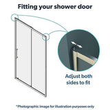 Darrahopens Furniture > Bathroom > Shower Heads & Screens 155-170cm Adjustable Wall to Wall Sliding Glass Shower Door in Chrome