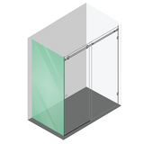 Darrahopens Furniture > Bathroom > Shower Heads & Screens 170x80cm Frameless Glass Sliding Corner Shower with Black Rail and Hardware