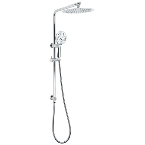 250mm Rain Shower Head Round Handheld Sliding Rail Diverter Arm 2in1 Set Chrome | darrahopens.com.au Premium AU Stock