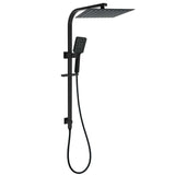 Darrahopens Furniture > Bathroom > Shower Heads & Screens 2in1 Shower Set Matt Black 12" Rainfall Head 3 Modes Handheld Silding Rail Combo