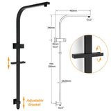Darrahopens Furniture > Bathroom > Shower Heads & Screens 2in1 Shower Set Matt Black 12" Rainfall Head 3 Modes Handheld Silding Rail Combo