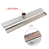 Darrahopens Furniture > Bathroom > Shower Heads & Screens 304 Stainless Steel 600mm Tile Insert Linear Shower Grate Floor Drain 50mm Waste