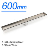 Darrahopens Furniture > Bathroom > Shower Heads & Screens 304 Stainless Steel 600mm Tile Insert Linear Shower Grate Floor Drain 50mm Waste