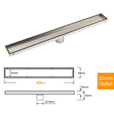 Darrahopens Furniture > Bathroom > Shower Heads & Screens 304 Stainless Steel 600mm Tile Insert Linear Shower Grate Floor Drain 50mm Waste