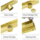 Darrahopens Furniture > Bathroom > Shower Heads & Screens 304 Stainless Steel 900mm Tile Insert Shower Grate Floor Drain 50mm Waste Outlet