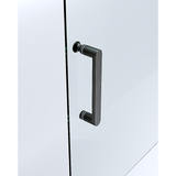 Darrahopens Furniture > Bathroom > Shower Heads & Screens 40mm Adjustable Contemporary Corner Sliding Black Shower Screen 86x92cm