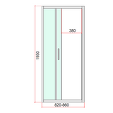 Darrahopens Furniture > Bathroom > Shower Heads & Screens 40mm Adjustable Contemporary Corner Sliding Black Shower Screen 86x92cm