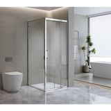 Darrahopens Furniture > Bathroom > Shower Heads & Screens 40mm Adjustable Contemporary Corner Sliding Chrome Shower Screen 116x101cm