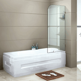 Darrahopens Furniture > Bathroom > Shower Heads & Screens 70cm Frameless Glass Bath Screen with Brackets - Nickel