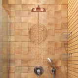 Darrahopens Furniture > Bathroom > Shower Heads & Screens 8-Inch Rainfall Shower Head, High-Pressure Antique Copper Showerhead with 360° Adjustable Ball Joint for Bathroom, Hotel, Gym (Antique Red)