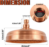 Darrahopens Furniture > Bathroom > Shower Heads & Screens 8-Inch Rainfall Shower Head, High-Pressure Antique Copper Showerhead with 360° Adjustable Ball Joint for Bathroom, Hotel, Gym (Antique Red)