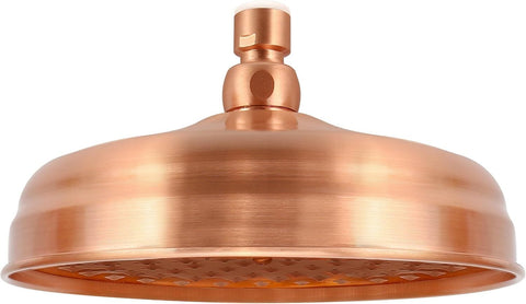 Darrahopens Furniture > Bathroom > Shower Heads & Screens 8-Inch Rainfall Shower Head, High-Pressure Antique Copper Showerhead with 360° Adjustable Ball Joint for Bathroom, Hotel, Gym (Antique Red)
