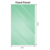 Darrahopens Furniture > Bathroom > Shower Heads & Screens 80x200cm Single Shower Glass Screen with White Wall Channel & Square Pole