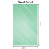 Darrahopens Furniture > Bathroom > Shower Heads & Screens 80x210cm Single Shower Glass Screen with Gunmetal Wall F-Brackets