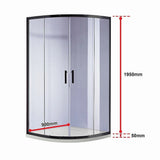 Darrahopens Furniture > Bathroom > Shower Heads & Screens 90 x 90cm Black Rounded Sliding 6mm Curved Shower Screen with White Base In Australia - Darrahopens
