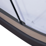 Darrahopens Furniture > Bathroom > Shower Heads & Screens 90 x 90cm Black Rounded Sliding 6mm Curved Shower Screen with White Base In Australia - Darrahopens