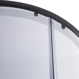 Darrahopens Furniture > Bathroom > Shower Heads & Screens 90 x 90cm Black Rounded Sliding 6mm Curved Shower Screen with White Base In Australia - Darrahopens