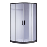 Darrahopens Furniture > Bathroom > Shower Heads & Screens 90 x 90cm Black Rounded Sliding 6mm Curved Shower Screen with White Base In Australia - Darrahopens