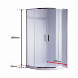 Darrahopens Furniture > Bathroom > Shower Heads & Screens 90 x 90cm Rounded Sliding 6mm Curved Shower Screen with Base in Chrome In Australia - Darrahopens