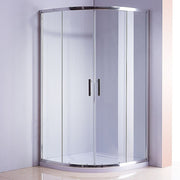 Darrahopens Furniture > Bathroom > Shower Heads & Screens 90 x 90cm Rounded Sliding 6mm Curved Shower Screen with Base in Chrome In Australia - Darrahopens