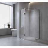Darrahopens Furniture > Bathroom > Shower Heads & Screens 90cm Frameless Diamond Shower Screen with Channels and SS Hinges - Nickel