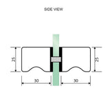 Darrahopens Furniture > Bathroom > Shower Heads & Screens 90cm Frameless Diamond Shower Screen with Nickel Brackets and SS Hinges, Square Knob Handle