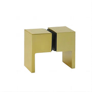 Darrahopens Furniture > Bathroom > Shower Heads & Screens 90cm Wall to Wall Frameless Shower Screen with Gold Brackets and SS Hinges, Square Double Pull Handle