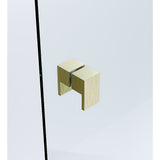 Darrahopens Furniture > Bathroom > Shower Heads & Screens 90cm Wall to Wall Frameless Shower Screen with Gold Channel and SS Hinges , Square Double Pull Handle