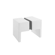 Darrahopens Furniture > Bathroom > Shower Heads & Screens 90cm Wall to Wall Frameless Shower Screen with White Brackets and SS Hinges, Square Double Pull Handle
