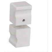 Darrahopens Furniture > Bathroom > Shower Heads & Screens 90cm Wall to Wall Frameless Shower Screen with White Brackets and SS Hinges, Square Knob Handle