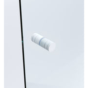Darrahopens Furniture > Bathroom > Shower Heads & Screens 90cm Wall to Wall Frameless Shower Screen with White Channel and SS Hinges , Round Knob Handle