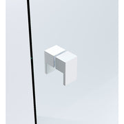 Darrahopens Furniture > Bathroom > Shower Heads & Screens 90cm Wall to Wall Frameless Shower Screen with White Channel and SS Hinges , Square Double Pull Handle