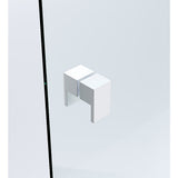 Darrahopens Furniture > Bathroom > Shower Heads & Screens 90cm Wall to Wall Frameless Shower Screen with White Channel and SS Hinges , Square Double Pull Handle