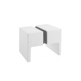 Darrahopens Furniture > Bathroom > Shower Heads & Screens 90cm Wall to Wall Frameless Shower Screen with White Channel and SS Hinges , Square Double Pull Handle