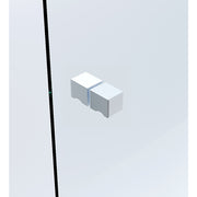 Darrahopens Furniture > Bathroom > Shower Heads & Screens 90cm Wall to Wall Frameless Shower Screen with White Channel and SS Hinges , Square Knob Handle