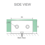 Darrahopens Furniture > Bathroom > Shower Heads & Screens 90x210cm Single Shower Glass Screen with Black Wall U-Brackets