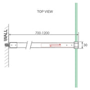 Darrahopens Furniture > Bathroom > Shower Heads & Screens 90x210cm Single Shower Glass Screen with White U-brackets & Square Pole